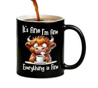 Generico Ceramic Coffee Cup, 350ml Cow Print, Ergonomic Handle Mug, Cute Cow Pattern, Heat Resistant Drinking for Tea Milk Coffee Juice Latte Beer Father Mother Wife Husband Friend