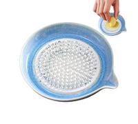 Generico Ceramic Garlic Grater Plate | Handmade Gradient Glaze Ceramic，Kitchen Food Prep Tool - Ginger Garlic Grinder Plate - for Cheese Chocolate Onion Lemon Fruits Vegetable Ginger Seasonings