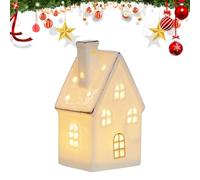 Generico Ceramic Houses, Lighted Village Ornament to Desk, 4.92x2.36 Inches Decorative Light Up Christmas Display, Festive Holiday Decor for Mantel Bedroom Living Room Study Window Tabletop Use