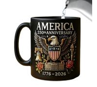 Genérico Ceramic Mug - Coffee Mug |11 Oz Ceramic Cups for Coffee | 250th Cup with Flag & Eagle Design Commemorative Cultural Symbol for Women Adults Hot Tea Soup Travel