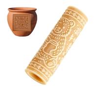 Generico Ceramic Pattern Roller - Embossing Tool Clay | Durable Wood Handle with Textured Rubber or Silicone Cylinder, Creative Sculpting Craft Tool for Pottery Modeling Kids Adults DIY Arts