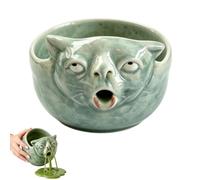 Generico Ceramic Puking Cat Matcha Bowl,Whimsical Cat Face Design Iced Matcha Pour Bowl, for Black Pepper Sauce,Salad Dressing, Broth, Syrup, Milk, Funny Jug Gift for Cat Lovers