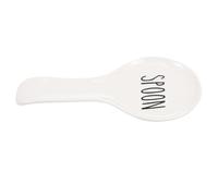 Generico Ceramic Spoon Rest con Design Lettere Porta Cucchiai da Zuppa in Ceramica Bianca Supporto Utensili Cucina Lavabile in Lavastoviglie per Cucina Bar Buffet