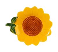Generico Ceramic Sunflower Plates Decorative Dinnerware Ceramic Meal Holder | Sunflower Shape Plate Fruit Dish for Breakfast Desserts Fruits Snacks Party Family Gathering Holiday Dinner