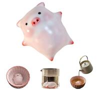 Generico Ceramic Tea Pet Piggy Cartoon Tea Cup,Funny Cartoon Ceramic Pig Teas Pet,Spit Bubbles Little Pigs Statue Teas Pets Ornament for Living Room Office (A)
