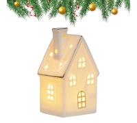 Generico Ceramic Village Decor, Lighted House Ornament, 4.92x2.36 inches, Holiday Display Piece, Warm LED Glow, Handcrafted Detailing, Mantel Scenes, Bedroom Shelves, Window Displays