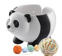 Generico Ceramic Yarn Bowl - Ceramic 19.5x16x12cm | Yarn Storage Box, Ceramics Sheep Panda Design | Portable YarnsOrganizer Bowl For Knitting Crocheting Wool Thread Management Use