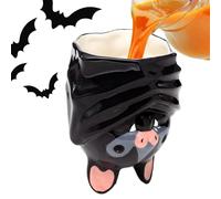 Generico Ceramica Capovolta - Coppa Di Halloween In Ceramica Rovesciata,Da Caffè 3D A Con Manico A Coda - Per Uomini Donne Natale Compleanno Feste A Tema Casa Ufficio Scuola