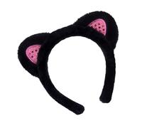 Generico Cerchietto Accessorio per Chioma Orecchie di Gatto in Peluche e Paillettes Taglia Piccola Nero per Bambini Adatto a Vari Stili, per Back To School Party