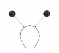 Generico Cerchietto per capelli in argento, con 2 sfere rotonde oscillanti da discoteca, accessorio per carnevale decorazione per capelli per donne