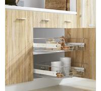 Generico Cestelli a Rete Scorrevoli 2 pz Argento 600 mm,Argento,8.15kg,50481