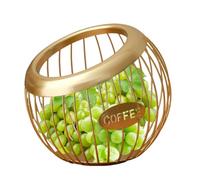 Generico Cestino caffè - Ferro 20x18,5cm | Porta caffè in Ferro | Contenitore Capsules | Organizer per Piano Cucina E Accesso Facile alle Capsules