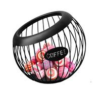Generico Cestino caffè - Ferro 20x18,5cm | Porta caffè in Ferro | Contenitore Capsules | Organizer per Piano Cucina E Accesso Facile alle Capsules