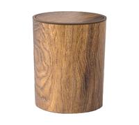 Generico Cestino Da Bagno | 10.55 Inches Pattumiera Compatta | Pp Bidoncino | Design Retrò Effetto Legno Ecologico Grande Capacità Elegante Contenitore Rifiuti Per Bagno Cucina Ufficio Casa