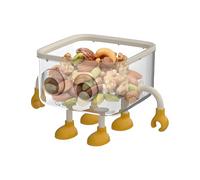 Genérico Cestino da scrivania - Pattumiera con coperchio per scrivania, contenitore trasparente, ornamento per bidoni per il bagno, la camera da, la residenza degli studenti, la classe e i