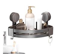 Generico Cestino Triangolare Da Bagno - Portaoggetti A 13,5x21 Cm | Space Alluminio ABS Silicone Antiscivolo Scaffale Senza Perforazioni - Organizer Angolare Per Il Bagno, Il Dormitorio, La Vanità