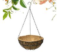 Generico Cesto di piante gigantesche - pentola da a parete, cesto di fiori in metallo con fibre di cocco | per giardini decorazione del patio, supporto rotondo per affari in Dom