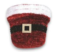 Generico Cesto Natalizio Vestito di Babbo Natale Rosso con Pelliccia Bianco Cestini di Natale per Decorazioni Natalizie per Bambini e Regali Natale 23x18 cm