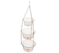 Generico Cesto Per Frutta Sospeso - Cestini Per Frutta A 3 Livelli, Cesto Per Verdure In Filo Resistente, Organizzatore Pieghevole Per Appendere, Cestini Portaoggetti Durevoli E Per Cucin