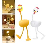 Generico Changeable Shape Funny Chicken Night Light, Fun Cute Mini Chicken 3 Levels Dimmable LED Lamp, Reusable Soft Silicone Mood Light for Bedroom,Desk,Christmas Decor