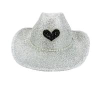 Genérico Chapeau de cowboy scintillant, chapeau de cowboy à paillettes pour hommes | Wester Wide Brim Cowgirl Hat Disco,Accessoires de costumes de casseurs de fête, accessoires de cosplay pour hommes