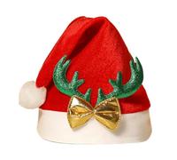 Genérico Chapeau de renne de Noël - Couvre-chef de Père Noël doux avec bois, chapeau de fête unisexe pour adultes et, costume de vacances pour femmes, hommes et adolescents