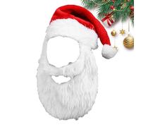 Generico Chapeau Et Barbe De Père Noël - Ensemble Perruque En Peluche 28x6,5cm, Déguisement Pour Adultes | Costume De Noël Confortable Et Respirant Pour Fêtes, Soirées, Maison, Événements Festifs