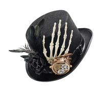 Generico Chapeau Steampunk noir - Améliorez votre look steampunk de carnaval chapeaau à lunettes borgnes | Utilisation étendue Chapeau en feutre unisexe costumes gothiques pour cosplay, carnaval