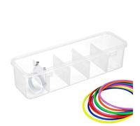 Generico Charger Cable & Cord Storage Organizer, Desk Drawer Accessories Organizer, PP Stackable Electronics Charger Cable Box with 10 Dividers for Phone, Tablet, Computer Wires, 29x9x7cm