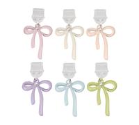 Generico Charging Port Protector - 6 Pieces Zinc Alloy Bow Plug Cover, Anti Dust Cellphone Charm, Colorful Tiny Phone Decor, Protective Device Accessory | Cellphone Dust Plug for Women Men Daily Life