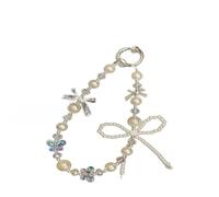 generico Charm con Perle e Fiocco - Versatile | 1 Pezzo | per Borsa, Telefono, Polso | Portachiavi, Cinturino, Accessorio