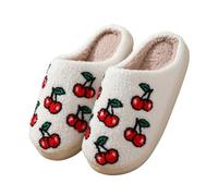 Generico Chaussons D'Halloween En Coton, Automne/hiver, En Forme De Cœur, Pour La Maison, En Peluche, Motif Dessin Animé, 2025 (cherry,36EU)