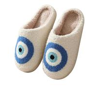 Generico Chaussons D'Halloween En Coton, Automne/hiver, En Forme De Cœur, Pour La Maison, En Peluche, Motif Dessin Animé, 2025 (Blue eye,36EU)