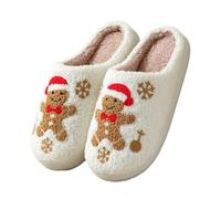 Generico Chaussons D'Halloween En Coton, Automne/hiver, En Forme De Cœur, Pour La Maison, En Peluche, Motif Dessin Animé, 2025 (Snowflake,42EU)