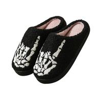 Generico Chaussons D'Halloween En Coton, Automne/hiver, En Forme De Cœur, Pour La Maison, En Peluche, Motif Dessin Animé, 2025 (Fingers Black,38EU)