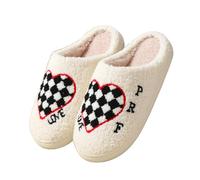 Generico Chaussons D'Halloween En Coton, Automne/hiver, En Forme De Cœur, Pour La Maison, En Peluche, Motif Dessin Animé, 2025 (love,36EU)