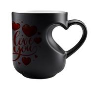 Generico Che Cambia Colore - Da Caffè In Ceramica Sensibile Al Calore 9x8 Cm Con Manico A Cuore, Divertente Decorazione Estetica Da Scrivania Tazzaa Da Caffè Che Cambia Colore, Novità Tazze Regalo