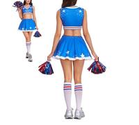 Genérico Cheerleader Costume da donna - Vestito elastico colorato e sexy - costume uniforme di animazione da donna, per moglie figlia fidanzata ragazze giovani adolescenti e donne
