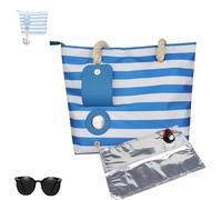 Generico Cheershub Drink Bag, Sip Sack, Wine Purse with Hidden Spout Wine Cooler Bag for Travel, Beach Bags with Cooler Compartment, Portable Insulated Coolers Bags for Beach (Blue+1 liner)