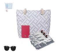 Generico Cheershub Drink Bag, Sip Sack, Wine Purse with Hidden Spout Wine Cooler Bag for Travel, Beach Bags with Cooler Compartment, Portable Insulated Coolers Bags for Beach (Gray+3 liner)