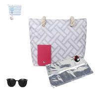 Generico Cheershub Drink Bag, Sip Sack, Wine Purse with Hidden Spout Wine Cooler Bag for Travel, Beach Bags with Cooler Compartment, Portable Insulated Coolers Bags for Beach (Gray+1 liner)