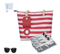 Generico Cheershub Drink Bag, Sip Sack, Wine Purse with Hidden Spout Wine Cooler Bag for Travel, Beach Bags with Cooler Compartment, Portable Insulated Coolers Bags for Beach (Red+ 3 liner)