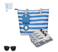 Generico Cheershub Drink Bag, Sip Sack, Wine Purse with Hidden Spout Wine Cooler Bag for Travel, Beach Bags with Cooler Compartment, Portable Insulated Coolers Bags for Beach (Blue+3 liner)