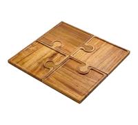 Generico Cheese Board Set - 4-Piece Puzzle Tray With Handle | Small Charcuterie Boards Serving Tray | Charcuterie For Appetizer Food Family Apartment Camping Picnic Housewarming