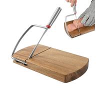 Genérico Cheese Slicer Board - 9.2x8.4 Inches Cheese Cutter Slicer, Rust-Proof Cutting Accessories, Hardwood TruffleSlicer, Multifunctional Kitchen Tools