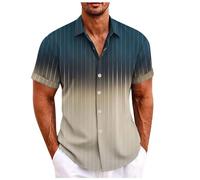 Generico Chemise à Manches Courtes pour Hommes, boutonnage, décontracté, Imprimé complet, Plage, vacances en Plein Air, Printemps (Navy, M)