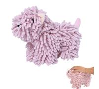 Generico Chenille Towel Ball Dog, Cute Puppy Chenille Hand Towel, Fluffy Soft Absorbent, Can Be Hung/Stood, for Bathroom/Kitchen Countertops (Pink)