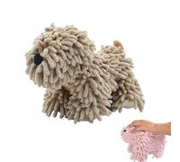 Generico Chenille Towel Ball Dog, Cute Puppy Chenille Hand Towel, Fluffy Soft Absorbent, Can Be Hung/Stood, for Bathroom/Kitchen Countertops (Brown)