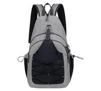 Generico Chest Bag, Sling Backpack, Lightweight Anti-Theft Design, Adjustable Strap, Small Organizer Pack for Hiking, Running, Camping, Workout Party, 10.24x6.3x17.32 Inches, Black, Gray