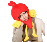 Generico Chicken Hat, Kids Plush Animal Cosplay Headgear, Soft and Comfortable Hat Accessory for Halloween Costume, School Events, Family Parties, Masquerades, Carnival Celebrations